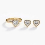 Valentine’s Special: 4.00 TCW Bezel-Set Heart Lab Diamond Combo | 2ct Ring & 2ctw Earrings | E-F VS1