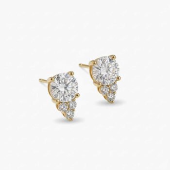 Shopneez 5.50 ctw Round Lab Grown Diamond Solitaire Stud Earrings 18K Silver (EF VS1 CVD)