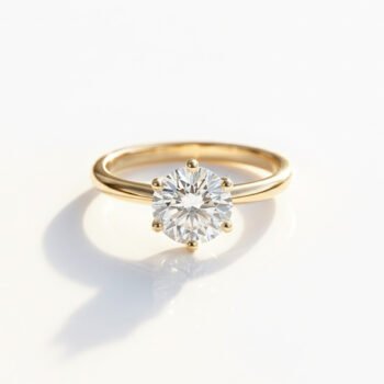 2 CT Round Cut Lab Grown Diamond Solitaire Engagement Ring, VS1 EF CVD, 10K/14K/18K Gold