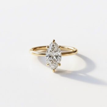 2 CT Marquise Cut Lab Grown Diamond Solitaire Engagement Ring, VS1 EF CVD, 10K/14K/18K Gold
