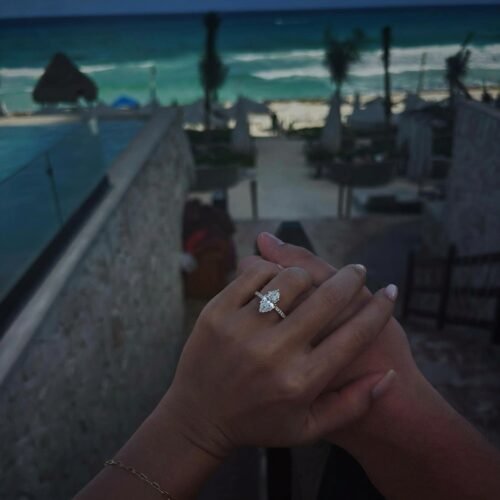 2.0 ctw Marquise cut Lab Grown Diamond Pavé Solitaire Engagement Ring 14K White Gold IGI Certified photo review