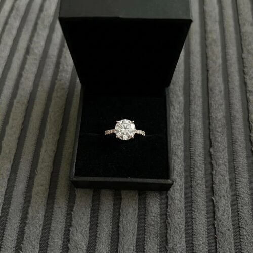 2.0ctw Round Lab Diamond Pavé Engagement Ring E-F/VS1 Gold photo review