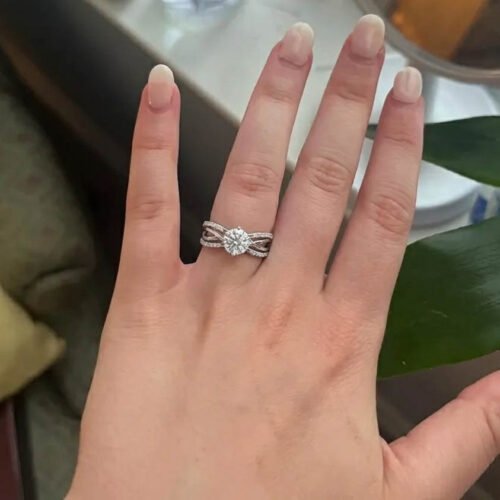 2.30 ctw Round Lab Grown Diamond Vintage Scalloped Engagement Ring 14K White Gold IGI Certified photo review