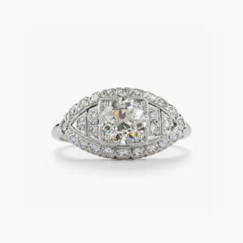 Vintage Halo Moissanite Ring 3.15ct Round Cut | Antique Cushion Halo Engagement Ring | Art Deco Dome Ring | 925 Silver