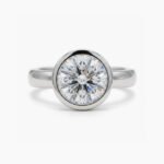 4.65 CT Round Moissanite Bezel Set Ring, Minimalist Solitaire Engagement Ring, 925 Silver Moissanite Ring, Modern Bridal Ring, Gift for Her