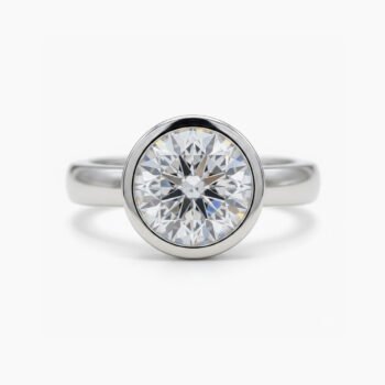 4.65 CT Round Moissanite Bezel Set Ring, Minimalist Solitaire Engagement Ring, 925 Silver Moissanite Ring, Modern Bridal Ring, Gift for Her