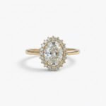 2.55 CT Oval Moissanite Halo Engagement Ring DE VVS1 Oval Cut Bridal Ring 925 Silver