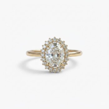 2.55 CT Oval Moissanite Halo Engagement Ring DE VVS1 Oval Cut Bridal Ring 925 Silver