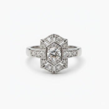 925 silver Vintage Wedding Ring, Round Cut Moissanite Anniversary Ring for Women Art Deco Engagement Ring Anniversary Gift Promise Ring