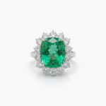 10.71 CT Cushion Cut Green Emerald Ring Halo Moissanite Cluster Statement Ring Cocktail Ring 925 Silver VVS