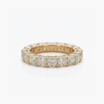 Cushion Cut Moissanite Eternity Band 2.50–3.98 CTW DE VVS1 Wedding Ring 925 Silver
