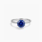 2.0ct Blue Round Lab Created Solitaire Ring | Classic 6 Prong Engagement Ring | Minimalist Promise Ring 925 Silver | Elegant Bridal Ring