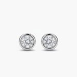 1.10ct Round Moissanite Stud Earrings | Bezel Set Solitaire Earrings | Minimalist Silver Studs | Everyday Fine Jewelry Gift for Her