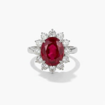 2.0 CT Pink Oval Halo Ring, Lab Created Pink Stone Engagement Ring, Floral Cluster Moissanite Ring, 925 Silver Cocktail Ring