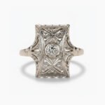 0.30 CT Round Cut Art Deco Filigree Moissanite Ring Vintage Engagement Ring Milgrain Antique Style 925 Silver