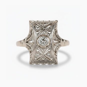 0.30 CT Round Cut Art Deco Filigree Moissanite Ring Vintage Engagement Ring Milgrain Antique Style 925 Silver