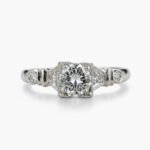 1.02 CT Round Cut Moissanite Engagement Ring Vintage Art Deco Milgrain Halo Filigree Ring Antique Style Promise Ring 925 Silver