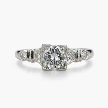 1.02 CT Round Cut Moissanite Engagement Ring Vintage Art Deco Milgrain Halo Filigree Ring Antique Style Promise Ring 925 Silver