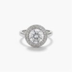 2.50 CT Round Moissanite Double Halo Ring Hidden Halo Engagement Ring Pave Halo Bridal Ring Luxury Solitaire 925 Silver