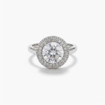 2.50 CT Round Moissanite Double Halo Ring Hidden Halo Engagement Ring Pave Halo Bridal Ring Luxury Solitaire 925 Silver