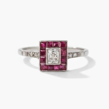 0.50 CT Oval Moissanite Ruby Halo Ring Art Deco Engagement Ring Square Halo Vintage Style 925 Silver Promise Ring