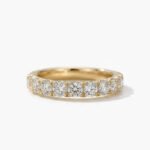 1.42ct Round Moissanite Half Eternity Band DE VVS | 925 Silver Yellow Gold Ring | Wedding Band Stackable Ring Minimalist