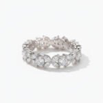 2.52ct Marquise & Round Moissanite Eternity Band DE VVS | 925 Silver Full Eternity Ring | Floral Leaf Pattern Wedding Band Art Nouveau