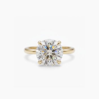 5.55 CT Round Moissanite Solitaire Ring, Large Round Cut Engagement Ring, Classic Four Prong Silver Ring, Statement Bridal Ring