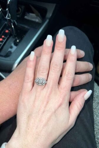 0.98 CT Round Moissanites Art Deco Cluster Halo Engagement Ring D VVS1 Vintage Style Ring photo review