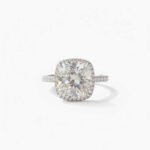 14.0CT Cushion Cut Moissanite Engagement Ring Pave Band Halo Solitaire Ring 925 Silver DE VVS1 Statement Ring