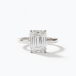 12.55CT Emerald Cut Moissanite Engagement Ring Solitaire Ring Cathedral Setting 925 Silver DE VVS1 Minimalist