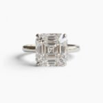 9.55CT Asscher Cut Moissanite Engagement Ring, Cathedral Solitaire Ring, DE VVS1, 925 Silver, Art Deco Statement Ring