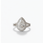 8.05CT Pear Cut Moissanite Halo Engagement Ring, Split Shank Bridal Ring, DE VVS1 Moissanite, 925 Silver Statement Ring