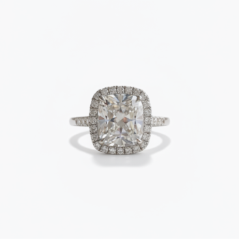 12.11CT Cushion Cut Moissanite Halo Engagement Ring, Pave Band, DE VVS1, 925 Silver Statement Bridal Ring for Women