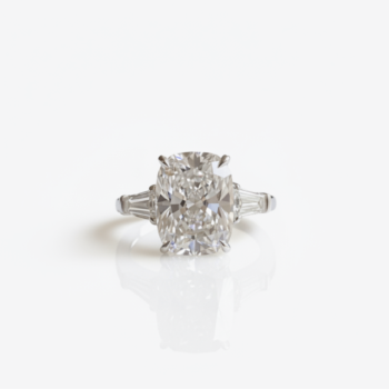 10.05 CT Elongated Cushion Cut Moissanite Engagement Ring, Baguette Side Stone Ring, DE VVS1 925 Silver Art Deco Bridal Ring