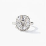 12.10Ct Cushion Cut Moissanite Halo Engagement Ring, 925 Sterling Silver, E-D Color VVS1 Clarity, Classic Round Halo Bridal Ring