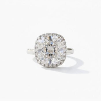 12.10Ct Cushion Cut Moissanite Halo Engagement Ring, 925 Sterling Silver, E-D Color VVS1 Clarity, Classic Round Halo Bridal Ring