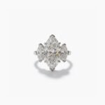 7.60Ct Marquise Cut Moissanite Three Stone Ring, Marquise Side Stones 3.0Ct, 925 Sterling Silver, E-D Color VVS1 Clarity Bridal Ring