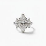 7.60Ct Marquise Cut Moissanite Three Stone Ring, Marquise Side Stones 3.0Ct, 925 Sterling Silver, E-D Color VVS1 Clarity Bridal Ring