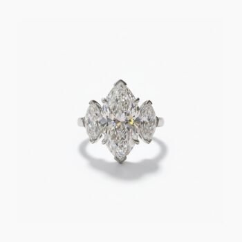 7.60Ct Marquise Cut Moissanite Three Stone Ring, Marquise Side Stones 3.0Ct, 925 Sterling Silver, E-D Color VVS1 Clarity Bridal Ring