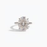5.81CT Oval Cut Moissanite Engagement Ring, Hidden Halo Cathedral Setting, Solitaire Ring, 925 Silver, DE VVS1