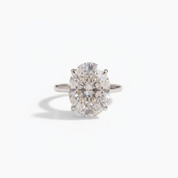 5.81CT Oval Cut Moissanite Engagement Ring, Hidden Halo Cathedral Setting, Solitaire Ring, 925 Silver, DE VVS1