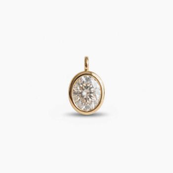 1.55 ct Oval cut Moissanite Bezel set Solitaire Pendant 925 Silver