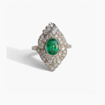 0.52 CT Oval Green Lab Created Ring Art Nouveau Halo Swirl Moissanite Accent Ring Vintage Inspired 925 Silver