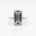 6.33CT Elongated Emerald Cut Moissanite Engagement Ring Solitaire Claw Prong VVS Colorless Gold Wedding Ring Statement Ring