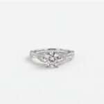 1.0-3.0Ct Round Brilliant Lab Grown Diamond  IGI Certified Nature Inspired Leaf 14k Gold Engagement Ring, Marquise Leaf Band,  F Color VS1 Bridal Ring