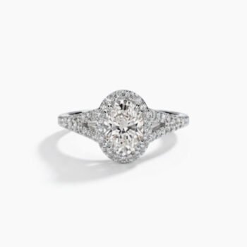0.89Ct Certified Oval Cut Lab Grown Diamond Nature Inspired Leaf Ring, Round Side Stones, 14K  Gold, E Color VS1 Bridal Ring
