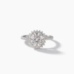 IGI Certified Cushion Cut Halo Engagement Ring, 1-3 CT F Color Moissanite Ring, Snowflake Halo Design, 14K White Gold Ring VS Clarity