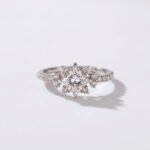 1.0-3.0Ct IGI Certified Princess Cut Lab Grown Diamond Kite Set Cluster Ring, 10K Gold, F Color VS1 Clarity Unique Bridal Ring