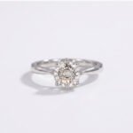1.0-2.0Ct Certified Portuguese Cut Lab Grown Diamond Solitaire Ring, 14K White Gold, F Color VS Clarity Crown Prong Vintage Bridal Ring